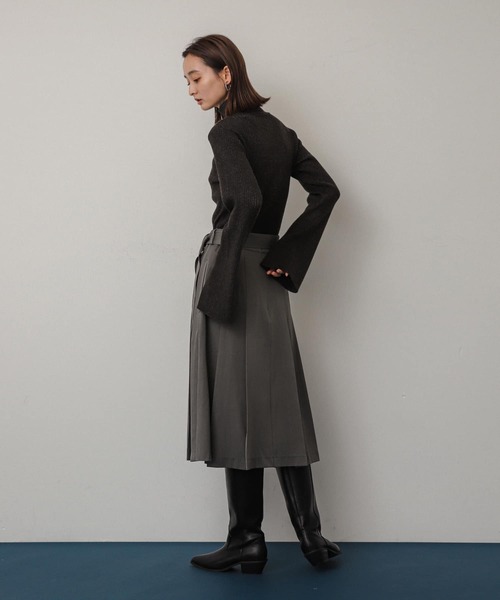 SENSE OF PLACE by URBAN RESEARCH（センスオブプレイスバイアーバンリサーチ）の「プリーツミディスカート（スカート・レディース・グレー/グレー系その他/ブラック・SMALL/MEDIUM）」の18枚目の写真