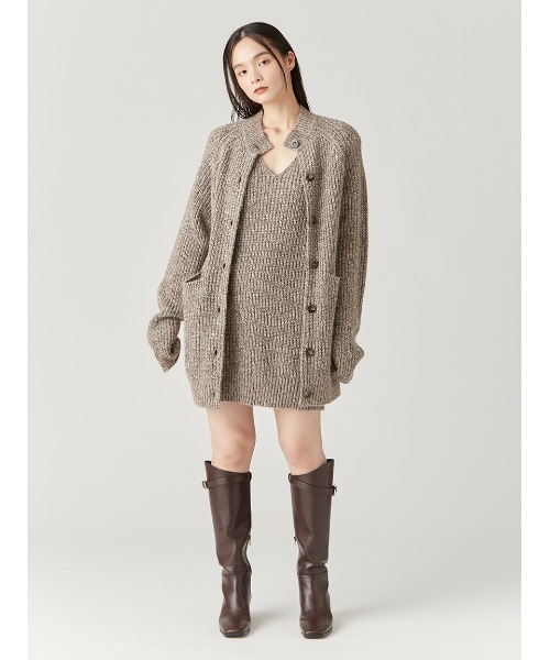 FRAY I.D（フレイアイディー）の「ロングカーデ＆ミニニットワンピ