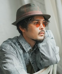 チェック柄 中折ハット