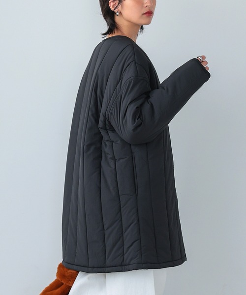 itto...(イット)の「【撥水加工&軽量】軽くて暖か中綿キルティングコート(ナイロンジャケット・レディース・カーキ/ブラック/ベージュ・M/L)」の9枚目の写真