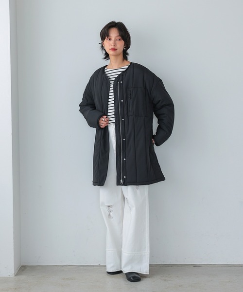 itto...(イット)の「【撥水加工&軽量】軽くて暖か中綿キルティングコート(ナイロンジャケット・レディース・カーキ/ブラック/ベージュ・M/L)」の10枚目の写真