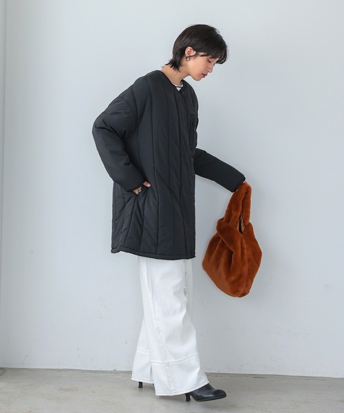 itto...(イット)の「【撥水加工&軽量】軽くて暖か中綿キルティングコート(ナイロンジャケット・レディース・カーキ/ブラック/ベージュ・M/L)」の14枚目の写真