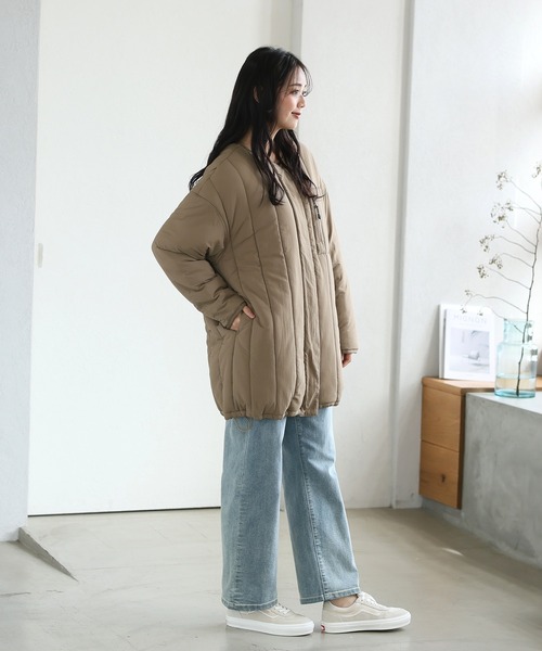 itto...(イット)の「【撥水加工&軽量】軽くて暖か中綿キルティングコート(ナイロンジャケット・レディース・カーキ/ブラック/ベージュ・M/L)」の21枚目の写真