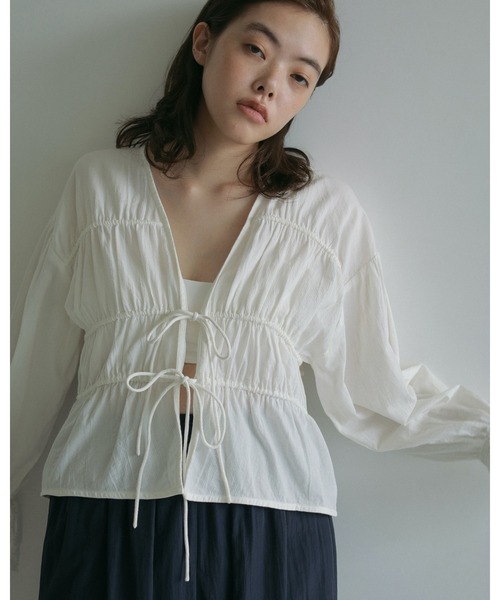 anuke Vneck Lace Blouse ブラウス Vneck Lace Blouse（シャツ/ブラウス）｜ànuke（アンヌーク