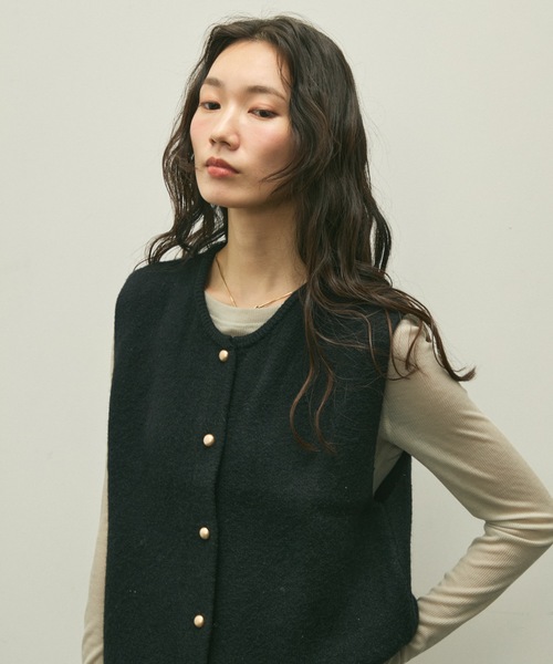 美品♡正規品　OHGA ラクーンニットベスト　ジレ 楽天市場】透かし編み ベスト レディース サマーニット 春 夏