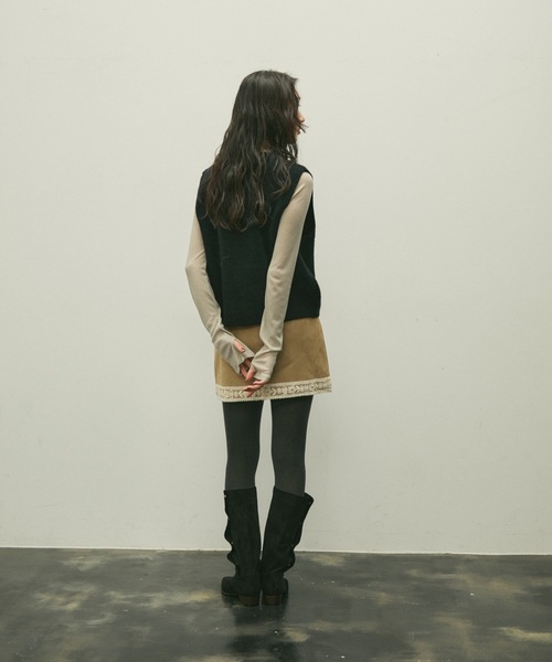 ゴールドボタンニットジレ（ベスト）｜Lutim by u（ルチバイユー）の