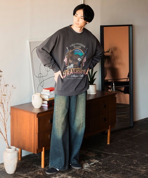 BEAMS HEART(ビームスハート)の「ブラスト シーム バギーデニムパンツ(デニムパンツ・メンズ・インディゴブルー/ブラック・SMALL/LARGE/MEDIUM)」の6枚目の写真