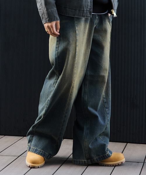 BEAMS HEART(ビームスハート)の「ブラスト シーム バギーデニムパンツ(デニムパンツ・メンズ・インディゴブルー/ブラック・SMALL/LARGE/MEDIUM)」の8枚目の写真
