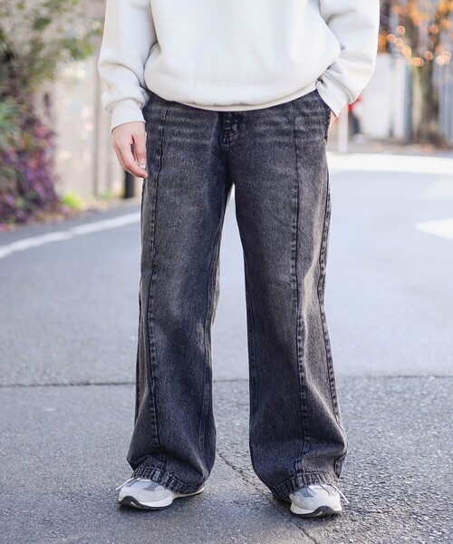 BEAMS HEART(ビームスハート)の「ブラスト シーム バギーデニムパンツ(デニムパンツ・メンズ・インディゴブルー/ブラック・SMALL/LARGE/MEDIUM)」の15枚目の写真