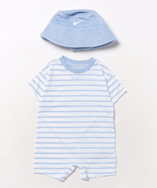 NIKE(ナイキ)の「【NIKE】NKN TOWEL TERRY SS SL ROMPER/ハット&ロンパースセット/ベビー(ロンパース・キッズ・グリーン/ピンク/ブルー・12M/18M/24M)」の3枚目の写真
