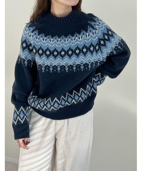 セール】[2024-25 WINTER COLLECTION]ノルディック柄ニットプル
