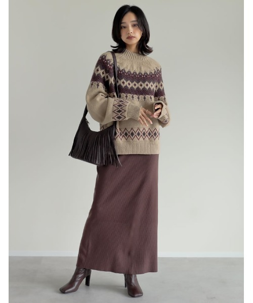 2024-25 WINTER COLLECTION]ノルディック柄ニットプルオーバー（ニット