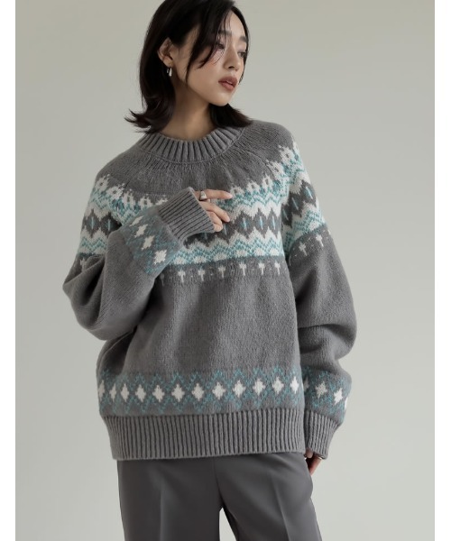 セール】[2024-25 WINTER COLLECTION]ノルディック柄ニットプル