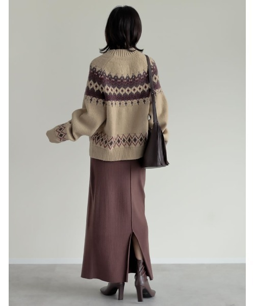 2024-25 WINTER COLLECTION]ノルディック柄ニットプルオーバー（ニット