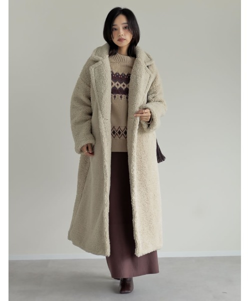 Re:EDIT（リエディ）の「[2024-25 WINTER COLLECTION]ノルディック柄ニットプルオーバー（ニット/セーター・レディース・チャコールグレー/ブルー/ベージュ・MEDIUM/LARGE）」の12枚目の写真