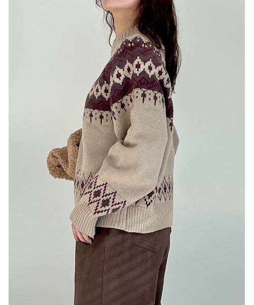 2024-25 WINTER COLLECTION]ノルディック柄ニットプルオーバー