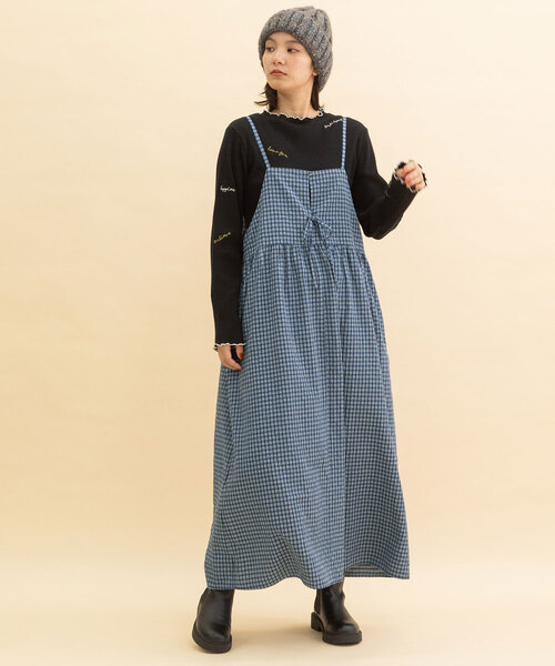 POU DOU DOU（プードゥドゥ）の「フロントリボンキャミワンピース（ワンピース・レディース・レッド/ネイビー/ダークグレー・M）」の12枚目の写真