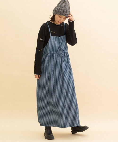 POU DOU DOU（プードゥドゥ）の「フロントリボンキャミワンピース（ワンピース・レディース・レッド/ネイビー/ダークグレー・M）」の13枚目の写真