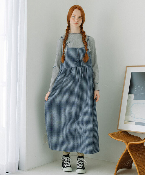 POU DOU DOU（プードゥドゥ）の「フロントリボンキャミワンピース（ワンピース・レディース・レッド/ネイビー/ダークグレー・M）」の8枚目の写真