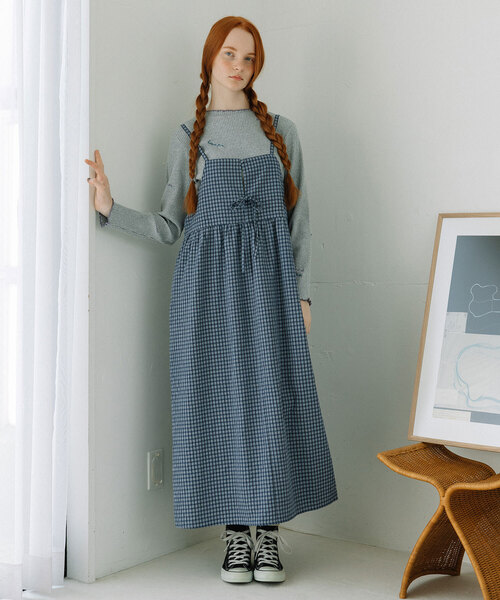 POU DOU DOU（プードゥドゥ）の「フロントリボンキャミワンピース（ワンピース・レディース・レッド/ネイビー/ダークグレー・M）」の9枚目の写真