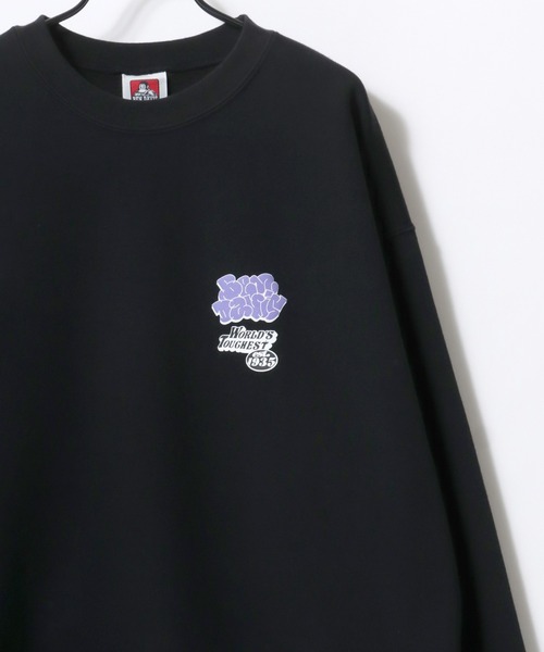 BEN DAVIS/ベンデイビス OVERLAP CREW/オーバーサイズ 裏起毛 ストリート バックプリント ロゴ ワンポイント スウェット トレーナー/レディース メンズ（スウェット）｜BEN DAVIS（ベンデイビス）