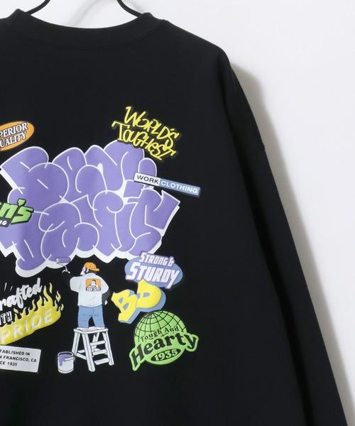 BEN DAVIS/ベンデイビス OVERLAP CREW/オーバーサイズ 裏起毛 ストリート バックプリント ロゴ ワンポイント スウェット トレーナー/レディース メンズ（スウェット）｜BEN DAVIS（ベンデイビス）