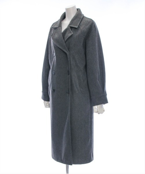 clear（クリア）の「オーバーサイズダブルロングコート[低身長用サイズ有]≪2024AW新作≫（その他アウター・レディース・ダークブラウン/チャコールグレー・F/XS）」の6枚目の写真