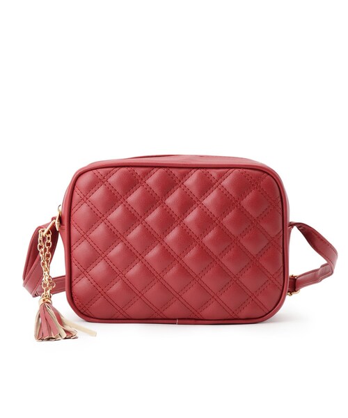 SHOO・LA・RUE（シューラルー）の「◆タッセル付きキルトショルダーバッグ（ショルダーバッグ・レディース・シルバー/ワインレッド/ベージュ/ブラック・00）」の4枚目の写真