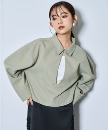 【150㎝前後の小柄さんサイズ】ドロップスリット クロップドシャツ