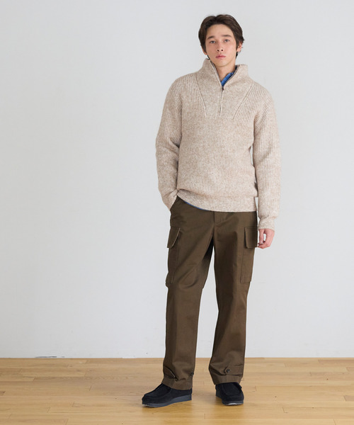 coca(coca)(コカ)の「ハーフジップニットトップス(ニット/セーター・メンズ・グレイッシュベージュ/ブラック・XL/L/M)」の9枚目の写真