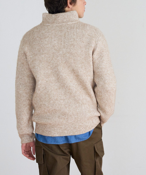 coca(coca)(コカ)の「ハーフジップニットトップス(ニット/セーター・メンズ・グレイッシュベージュ/ブラック・XL/L/M)」の10枚目の写真