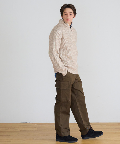 coca(coca)(コカ)の「ハーフジップニットトップス(ニット/セーター・メンズ・グレイッシュベージュ/ブラック・XL/L/M)」の11枚目の写真