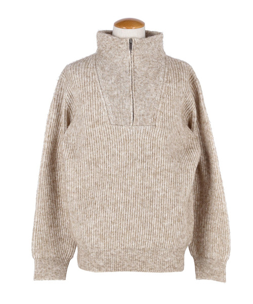 coca(coca)(コカ)の「ハーフジップニットトップス(ニット/セーター・メンズ・グレイッシュベージュ/ブラック・XL/L/M)」の20枚目の写真