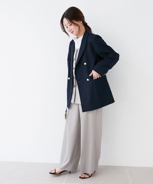 le.coeur blanc（ルクールブラン）の「サイロツイルダブルタックパンツ（その他パンツ・レディース・ブラウン/ライトグレー・38）」の13枚目の写真