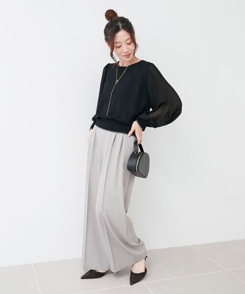 le.coeur blanc（ルクールブラン）の「サイロツイルダブルタックパンツ（その他パンツ・レディース・ブラウン/ライトグレー・38）」の16枚目の写真