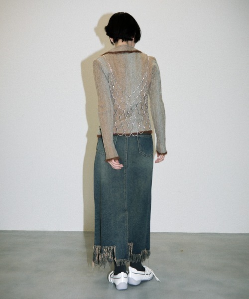 Clum(クルム)の「fringe vintage make denim skirt / フリンジデザインヴィンテージメイクデニムスカート(デニムスカート・レディース・ブルー系その他・SMALL/MEDIUM)」の15枚目の写真