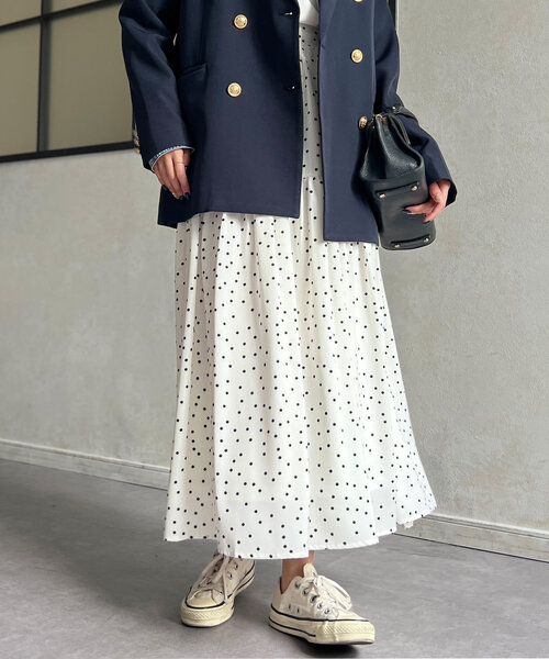 ドットギャザースカート（スカート）｜Chez toi（シェトワ）