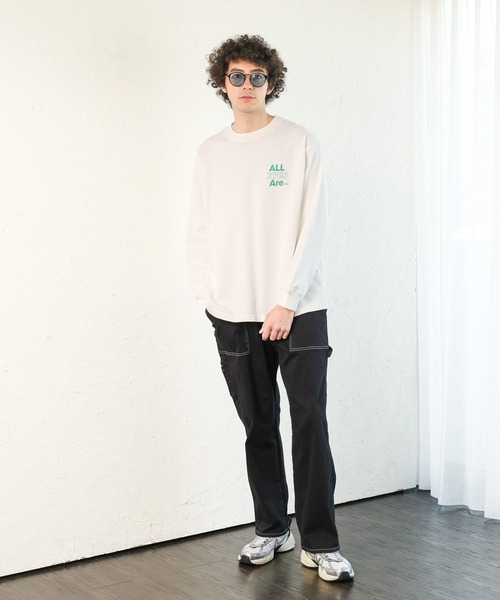 BAYFLOW（ベイフロー）の「SNOWプリント長袖Ｔシャツ（Tシャツ/カットソー・メンズ・イエロー/チャコール/グリーン/オフホワイト・LARGE/MEDIUM）」の6枚目の写真