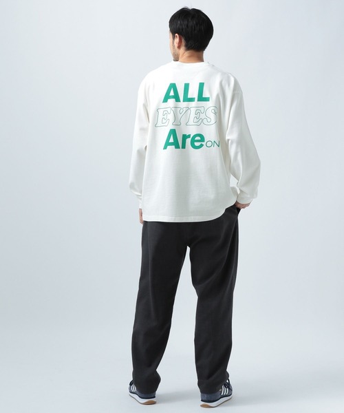 BAYFLOW（ベイフロー）の「SNOWプリント長袖Ｔシャツ（Tシャツ/カットソー・メンズ・イエロー/チャコール/グリーン/オフホワイト・LARGE/MEDIUM）」の9枚目の写真