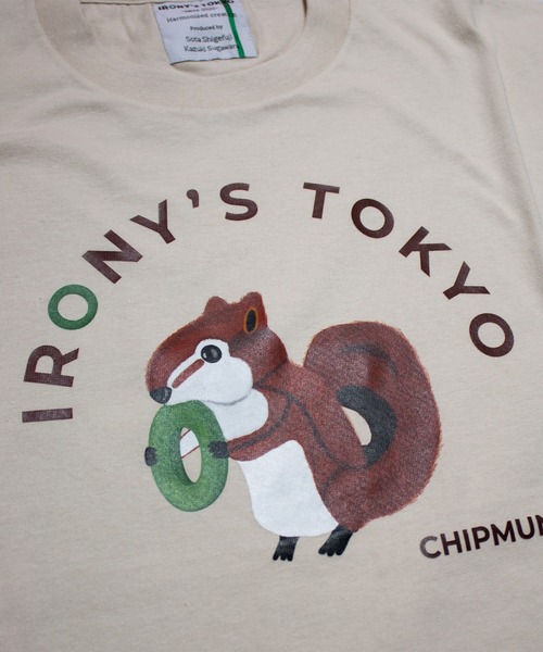IRONY's TOKYO(アイロニーズトウキョウ)の「IRONY's TOKYO CHIPMUNK2 BIG T-shirts(Tシャツ/カットソー・メンズ・ベージュ/ホワイト・SMALL/MEDIUM/LARGE)」の5枚目の写真