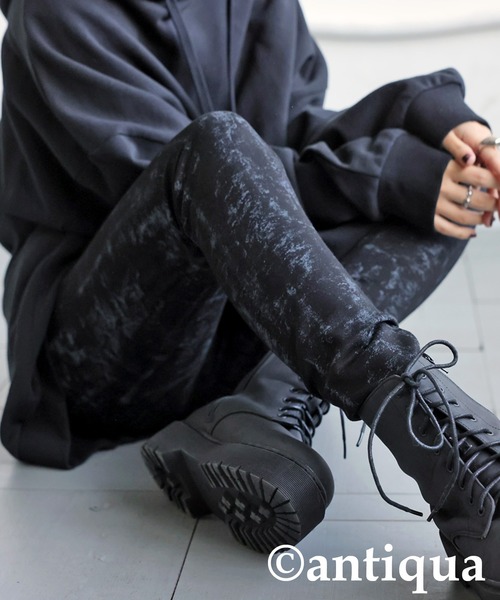 antiqua(アンティカ)の「ニュアンス柄レギンス(レギンス/スパッツ・レディース・ブラック・LARGE/MEDIUM)」の2枚目の写真