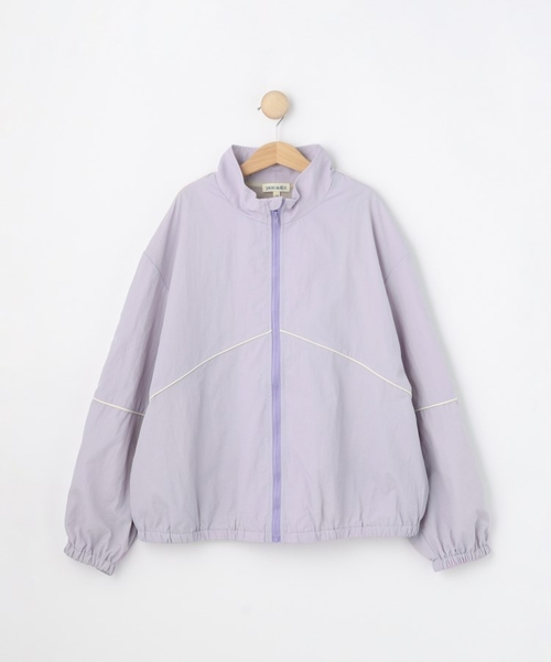 SHOO・LA・RUE（シューラルー）の「【100-150cm/洗える/男女兼用】スタンドカラー パイピングブルゾン（ブルゾン・キッズ・ブラック/パープル/ベージュ・11/10/12/15 /13/14）」の7枚目の写真
