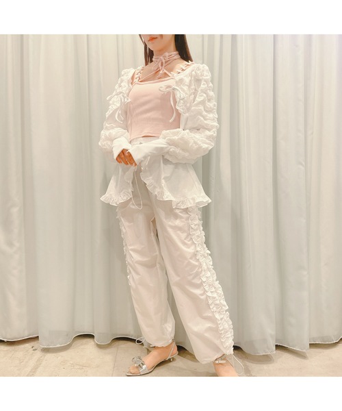 lilLilly（リルリリー）の「マルチリボンカップ付きリブキャミソール（キャミソール・レディース・ホワイト/グレー/ブラック/ピンク・FREE）」の13枚目の写真