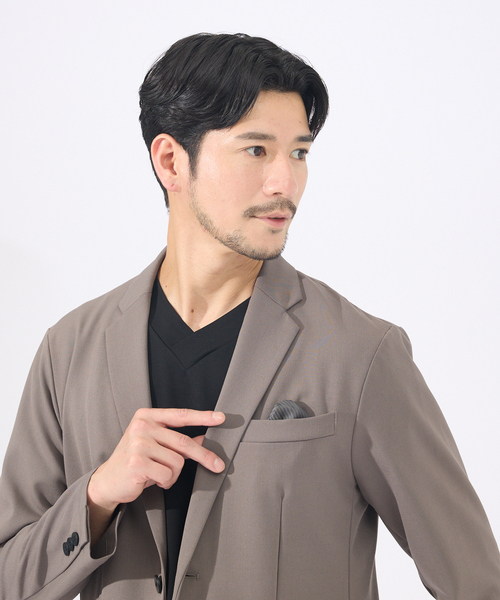 ABAHOUSE GRAY（アバハウスグレイ）の「【セットアップ対応】シルキータッチ ウォッシャブル ジャケット（テーラードジャケット・メンズ・モカ/ネイビー/ブラック/チャコールグレー・44/46/48/50）」の16枚目の写真