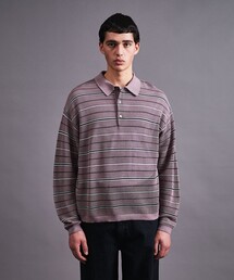 MONKEY TIME | グリッター シルケット USAコットン ボーダー ポロシャツ(ポロシャツ)