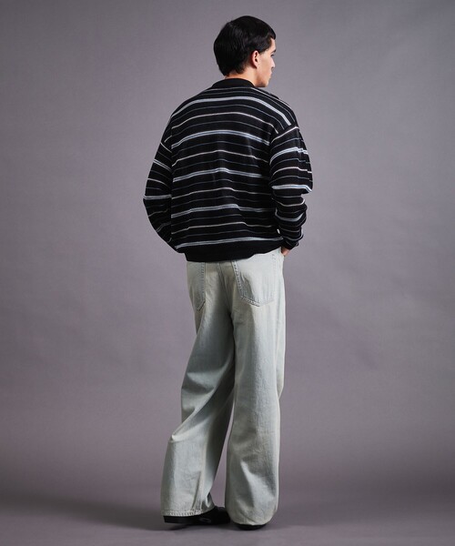 MONKEY TIME（モンキータイム）の「グリッター シルケット USAコットン ボーダー ポロシャツ（ポロシャツ・メンズ・ピンク/ブラック・S/M/L/XL）」の12枚目の写真