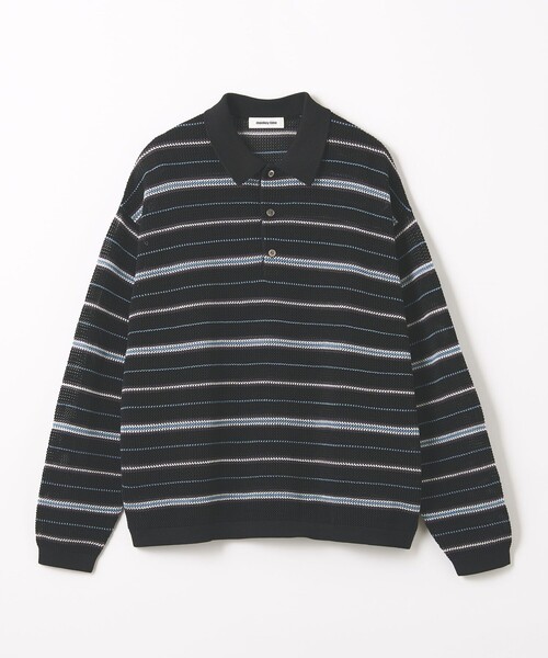 MONKEY TIME（モンキータイム）の「グリッター シルケット USAコットン ボーダー ポロシャツ（ポロシャツ・メンズ・ピンク/ブラック・S/M/L/XL）」の13枚目の写真