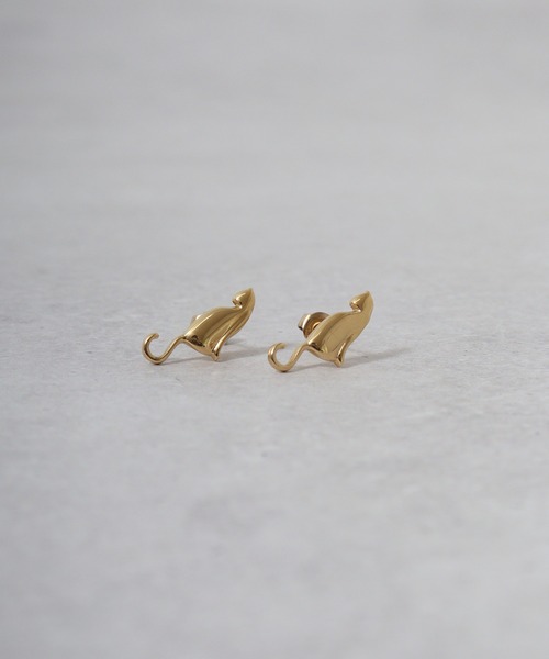 blancotokyo(ブランコトウキョウ)の「blancotokyo 2点セット 日本製 金属アレルギー対策 サージカルステンレス 316L ねこ ピアス(ピアス(両耳用)・レディース・ブラック/ゴールド/シルバー・FREE)」の3枚目の写真