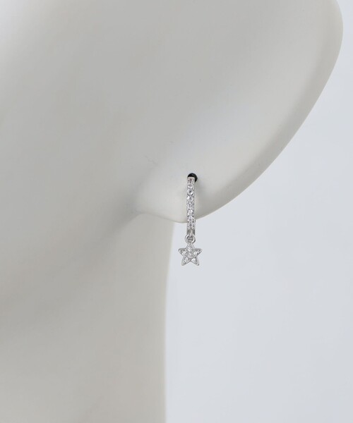 UNITED ARROWS(ユナイテッドアローズ)の「ミニスター パヴェ フープピアス(ピアス(両耳用)・レディース・シルバー・FREE)」の5枚目の写真