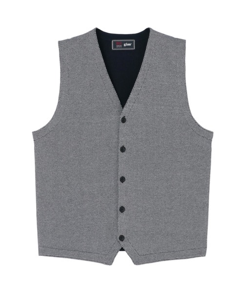 BRICK HOUSE by TOKYO SHIRT(ブリックハウス)の「オールニット バーズアイジレ(ベスト・メンズ・ネイビー/ネイビー系2・LL/M/L)」の1枚目の写真